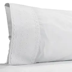 VICTORIANAS - Juego De Sabanas King Broderie Clasico Blanco 200 Hilos