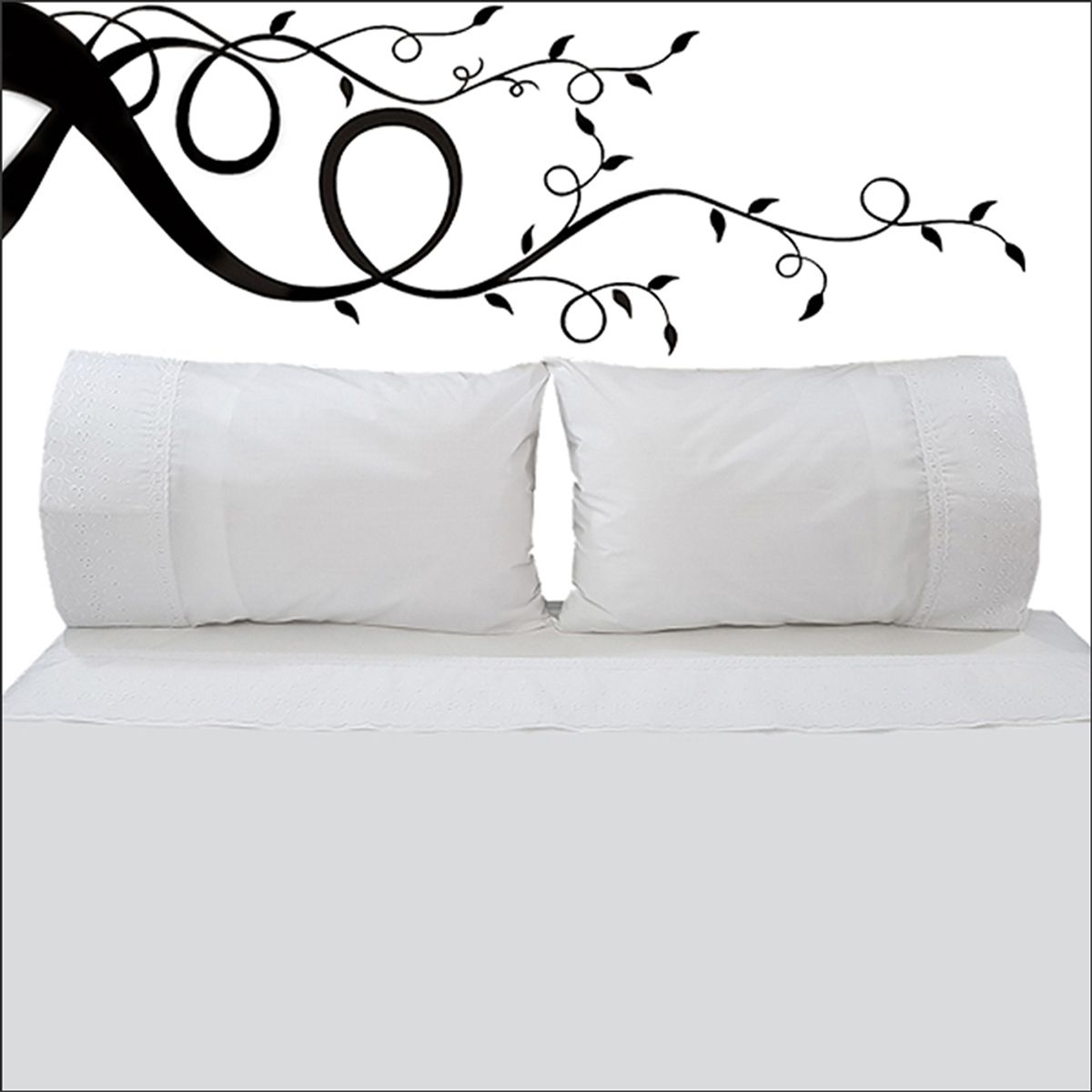 VICTORIANAS - Juego De Sabanas King Broderie Clasico Blanco 200 Hilos