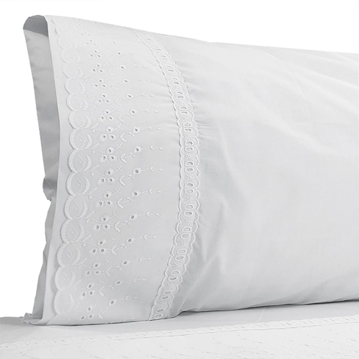 VICTORIANAS - Juego De Sabanas Queen Broderie Clasico Blanco 200 Hilos