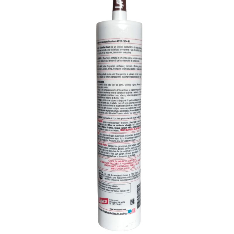 LANCO - Silicona Sellador Acrilico Siliconflex Lanco 300ml Café