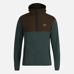 HAKA HONU - Poleron Hombre Tokerau Hoodie Café/ Verde Bosque