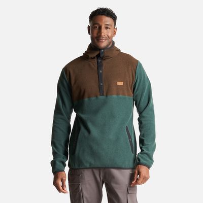 Imagen 2 del producto Poleron Hombre Tokerau Hoodie Café/ Verde Bosque