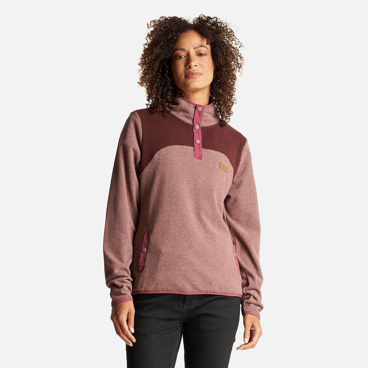 HAKA HONU - Poleron Mujer Tokerau Rosa Oscuro Haka Honu.-