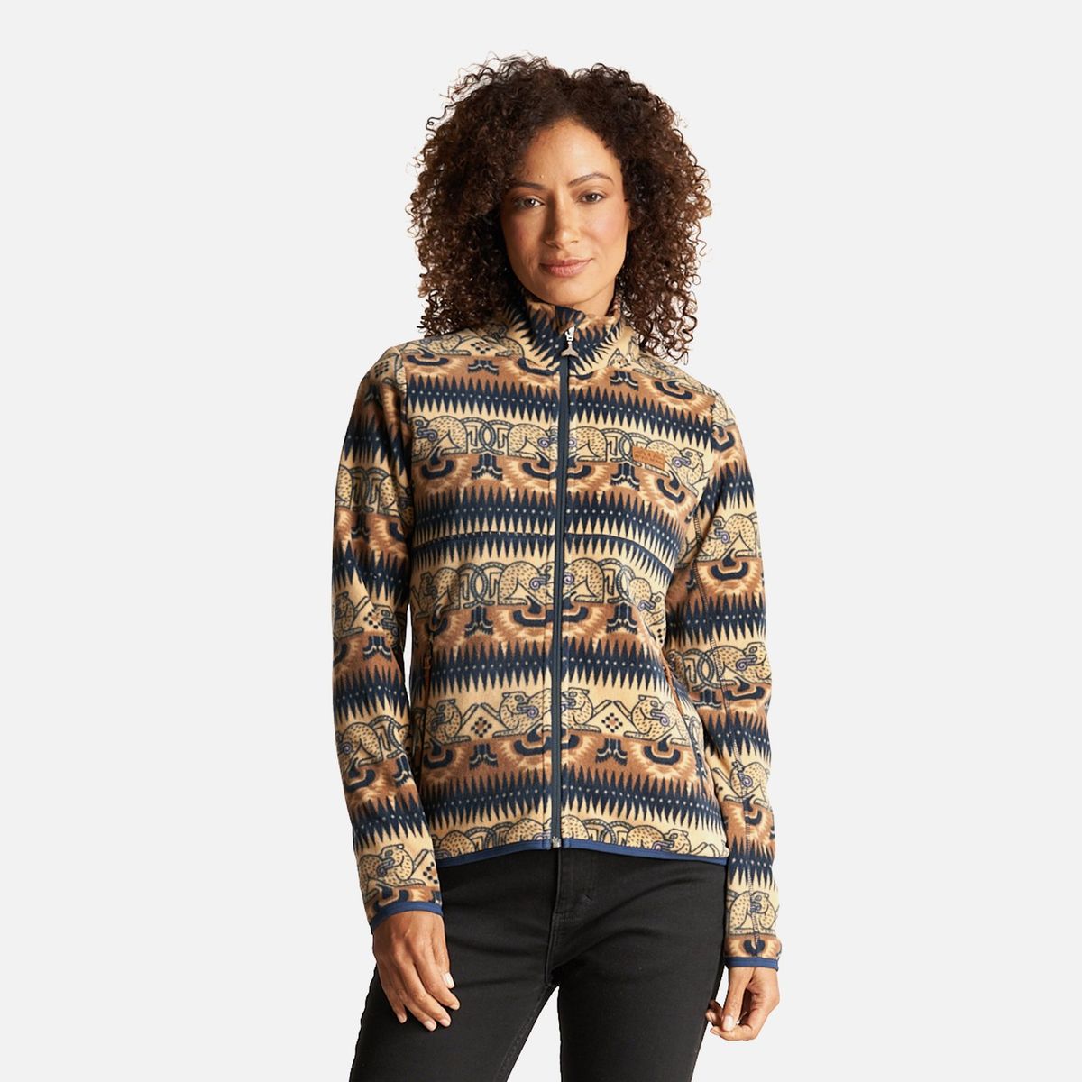 HAKA HONU - Poleron Mujer Tokerau Pro Print Beige Haka Honu