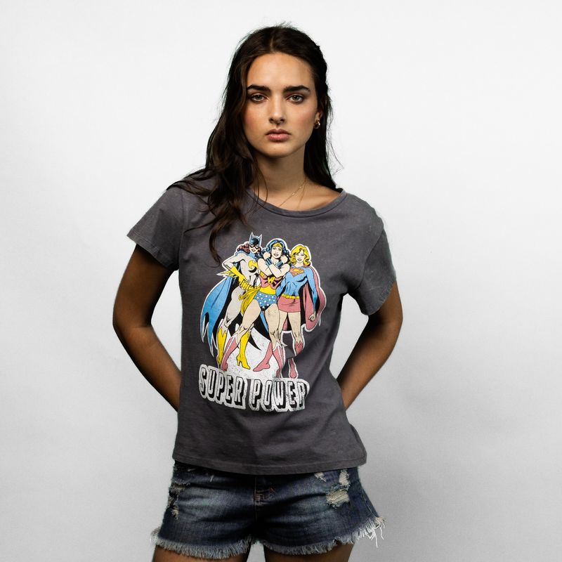 DC COMICS - Polera Mujer YOU Dc Comics Wonder Woman Gris
