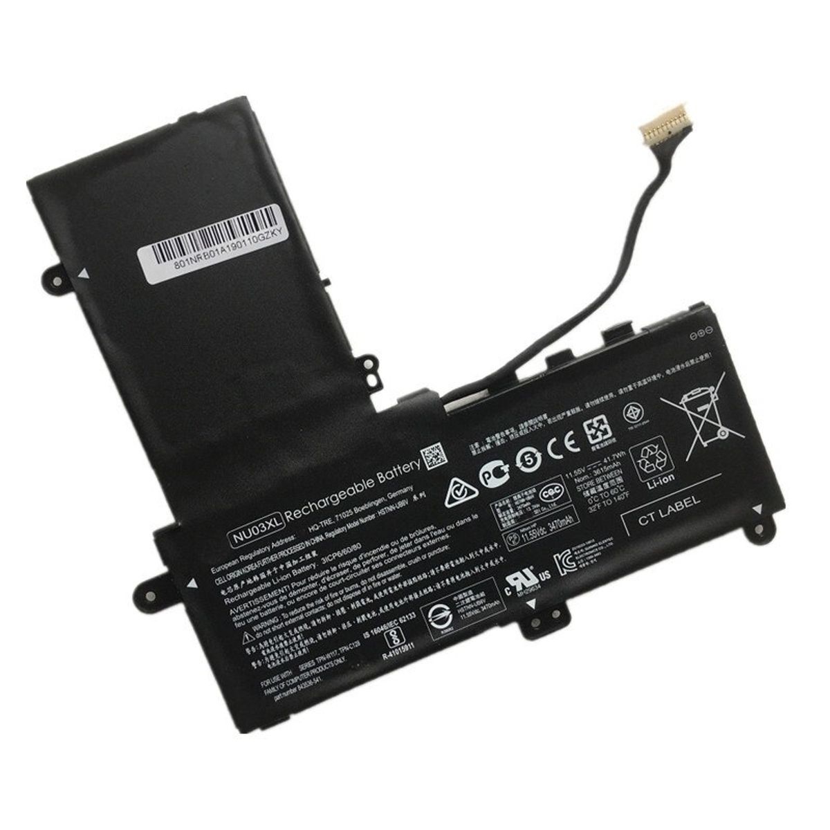 HP - BATERIA HP PAVILION X360 11-U ORIGINAL 3 CELDAS NEGRO(NU03XL)