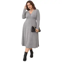 GENERICO - VESTIDO DE INVIERNO LARGO MANGA LARGA MODELO I057