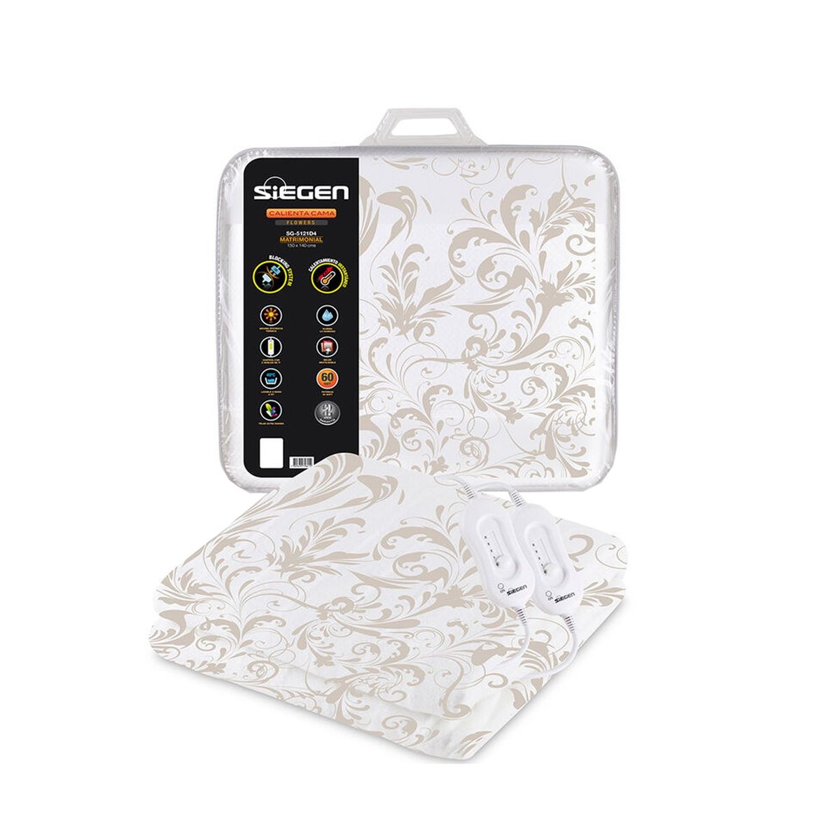 SIEGEN - Calientacama 2 Plazas Siegen SG-5121D4 60W