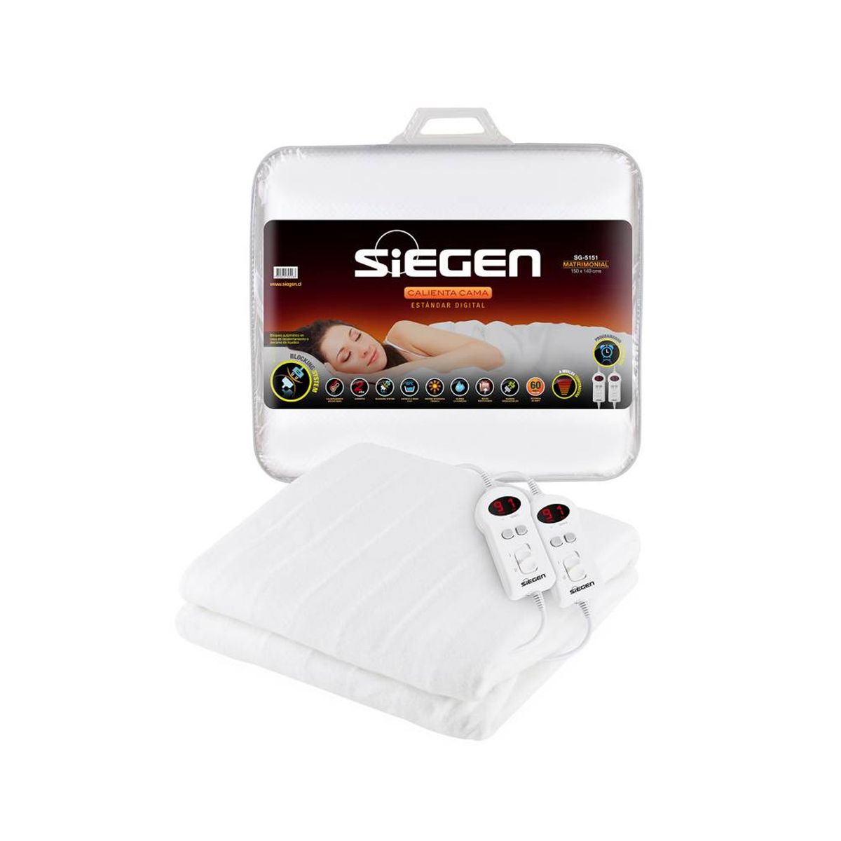 SIEGEN - Calientacama 2 Plazas Siegen SG-5151 60W