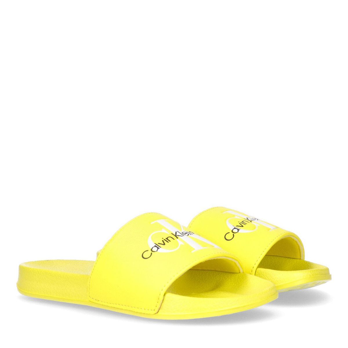 CALVIN KLEIN - Sandalia Print Pool Slide Amarillo Calvin Klein