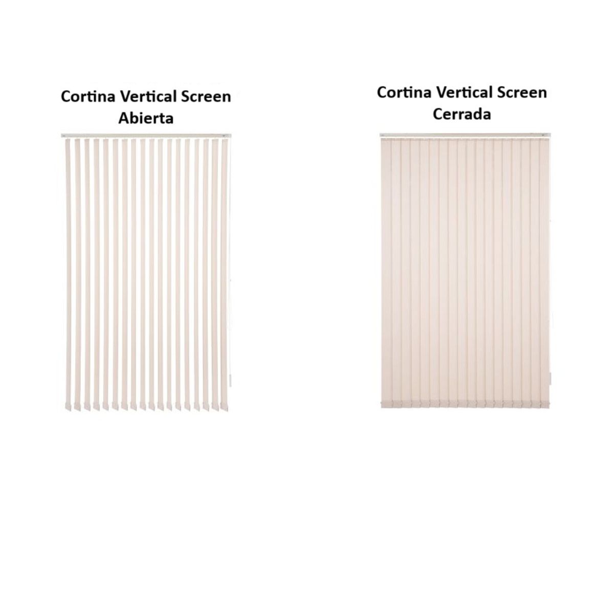 BERTEX - Cortina Vertical Screen 200cm ancho x 230cm alto Persiana Beige BERTEX