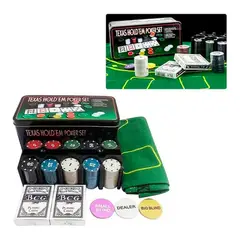 ESHOPANGIE - Set Poker 200 Fichas Profesional Caja De Metal