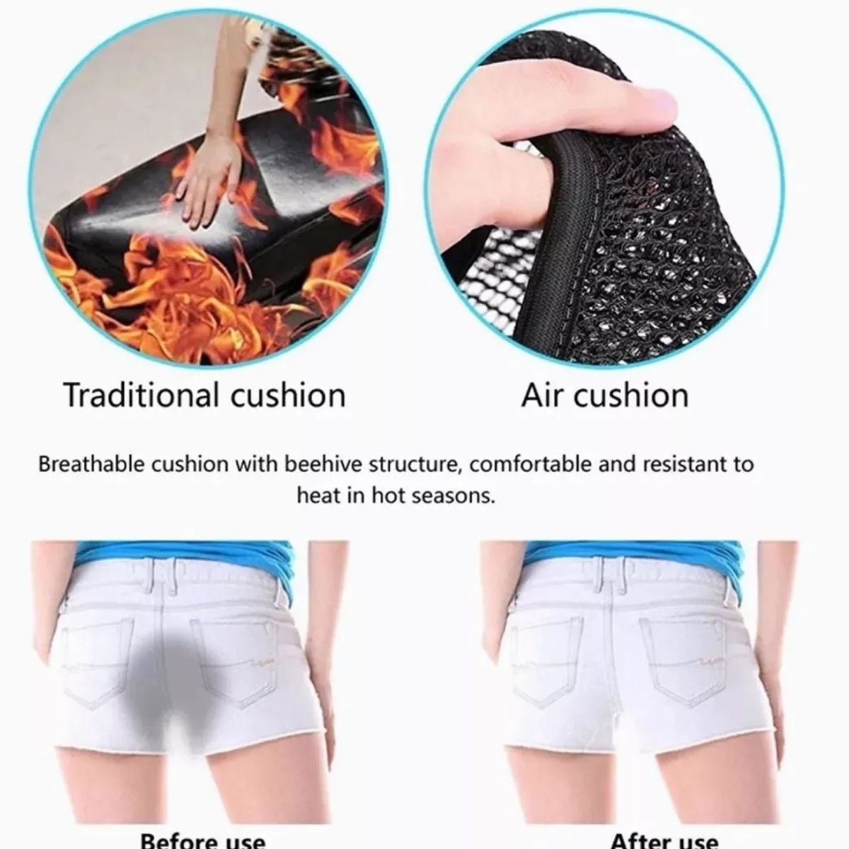 GENERICO - Funda Cubre Asiento Malla Para Moto Térmica Universal