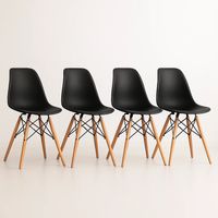 Pack de 4 Sillas Eames Negra