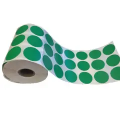 GENERICO - 1000 Etiquetas Adhesivas Redondas Verdes 20 mm de Diametro