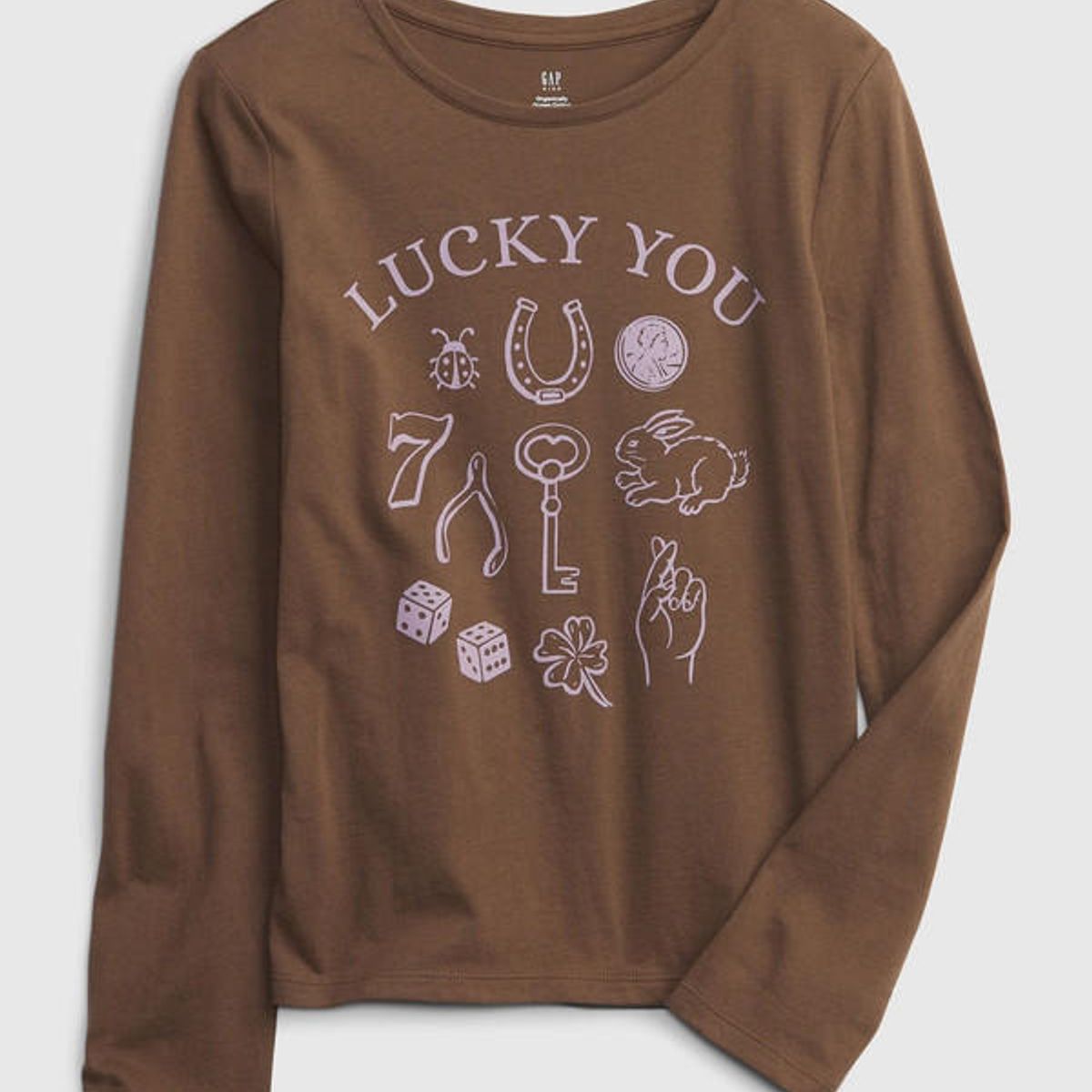 GAP - Polera Manga Larga 1 Algodón Orgánico Café GAP