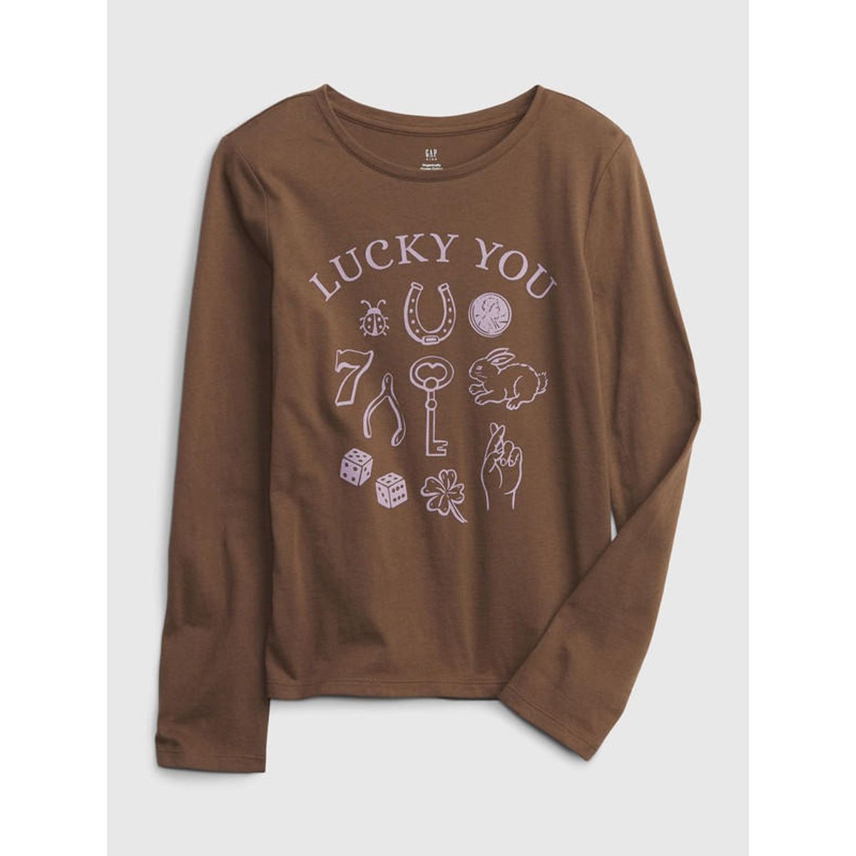 GAP - Polera Manga Larga 1 Algodón Orgánico Café GAP