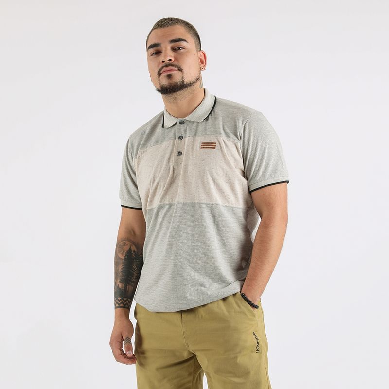 GANGSTER - Polera Cuello Destroy Gris Gangster