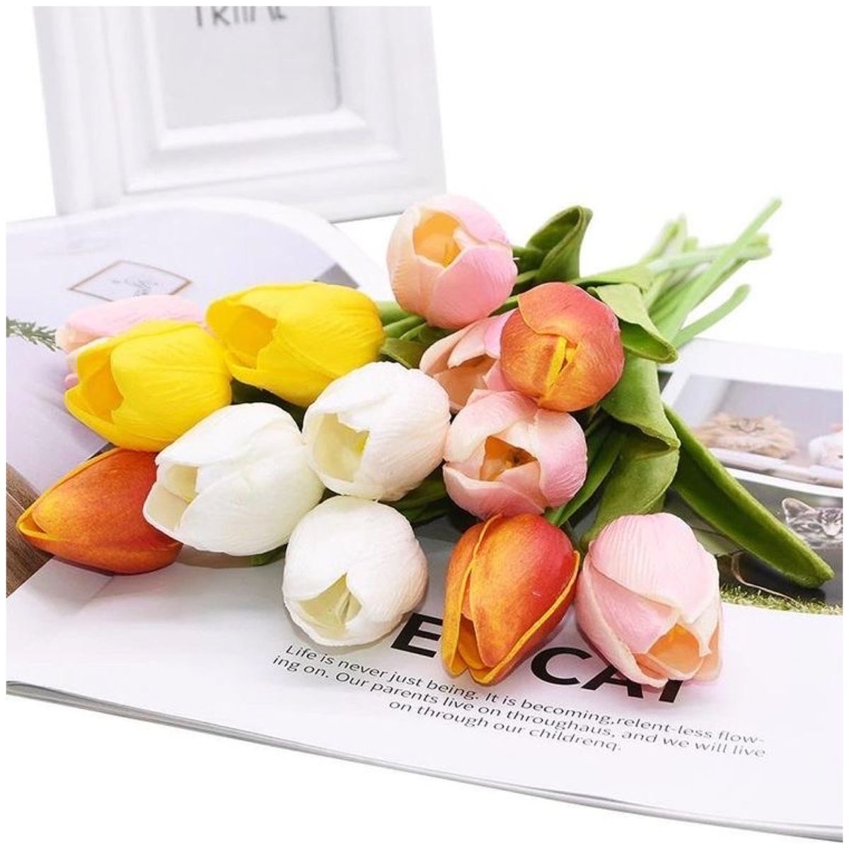 GENERICO - RAMO TULIPANES DE SEDA MULTICOLOR