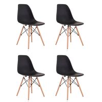 Set 4 Silla Eames Dsw Clasica Negra