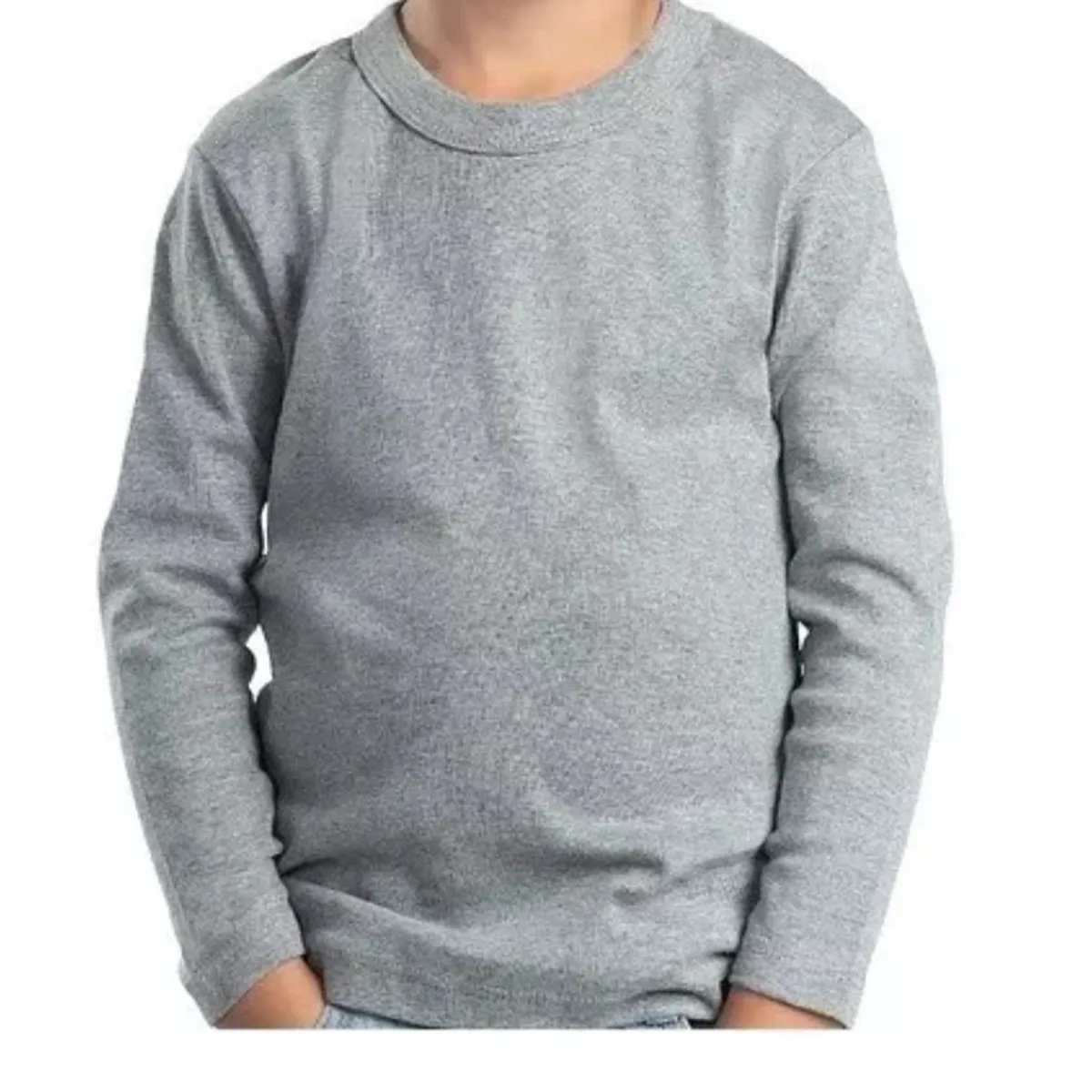 AGW - Pack 3 Camisetas Gris Niño 100% Algodón Manga Larga