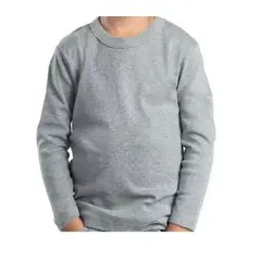 AGW - Pack 6 Camisetas Gris Niño 100% Algodón Manga Larga