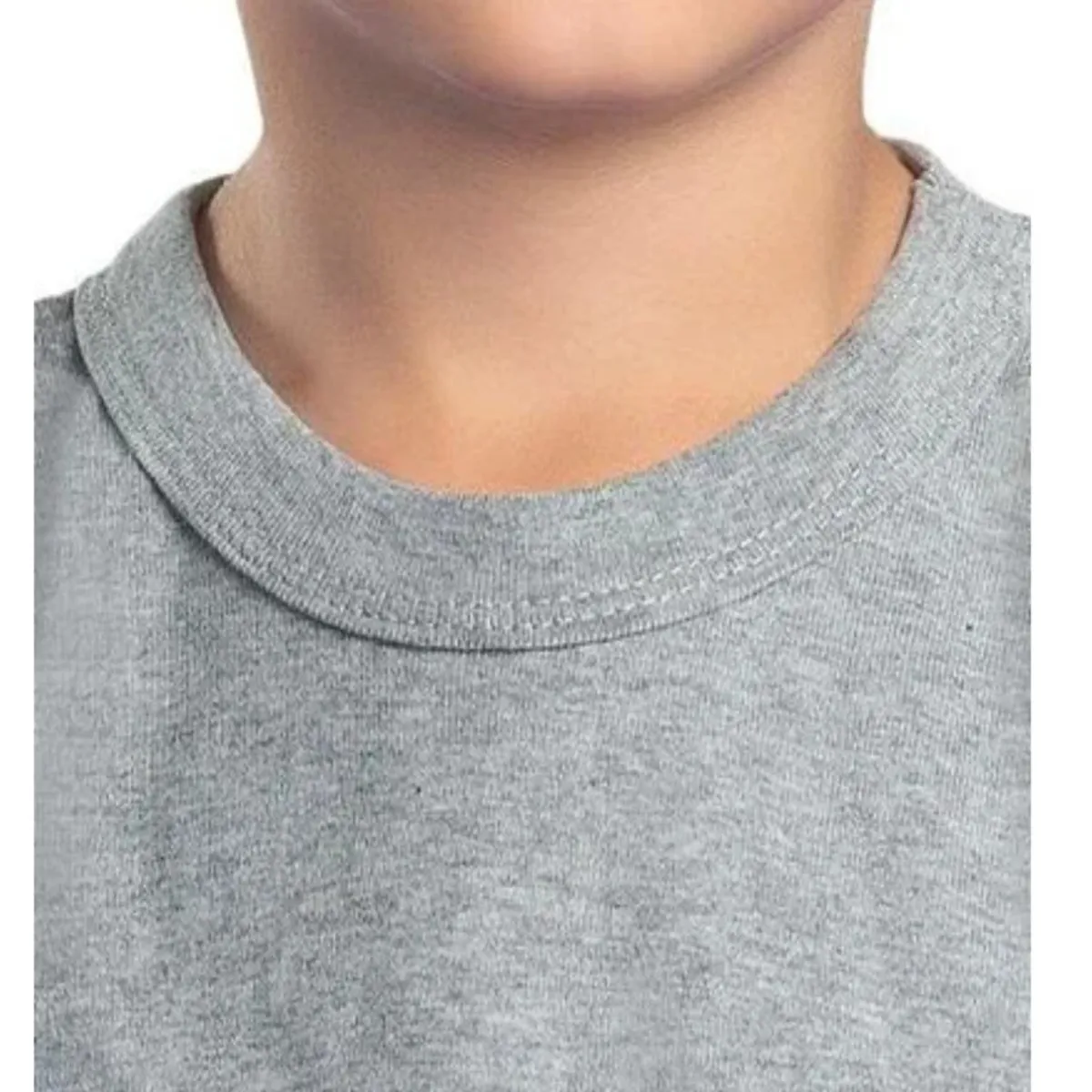 AGW - Pack 6 Camisetas Gris Niño 100% Algodón Manga Larga