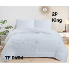 GENERICO - Cubrecama de Invierno Peludo con Chiporro 2 Plaza Blanco 031