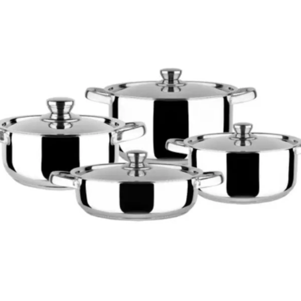 DORAL - JUEGO DE OLLAS 8 PIEZAS ACERO INOXIDABLE MALAGA DORAL