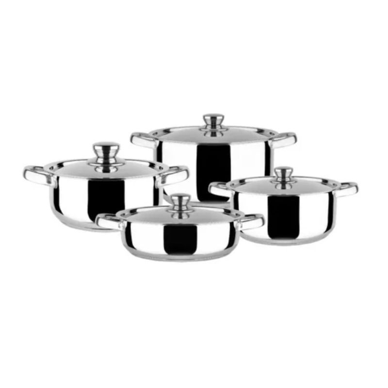 DORAL - JUEGO DE OLLAS 8 PIEZAS ACERO INOXIDABLE MALAGA DORAL