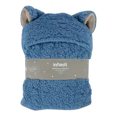 INFANTI - Frazada Poncho Sherpa Azul