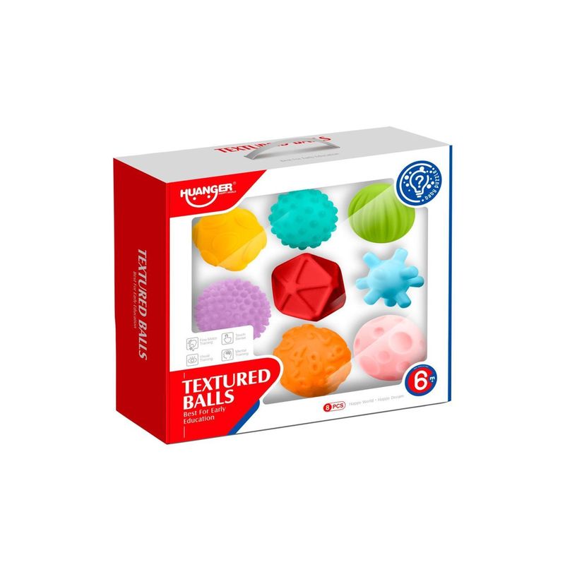 HUANGER - Pelotas con Textura 8 Piezas Huanger