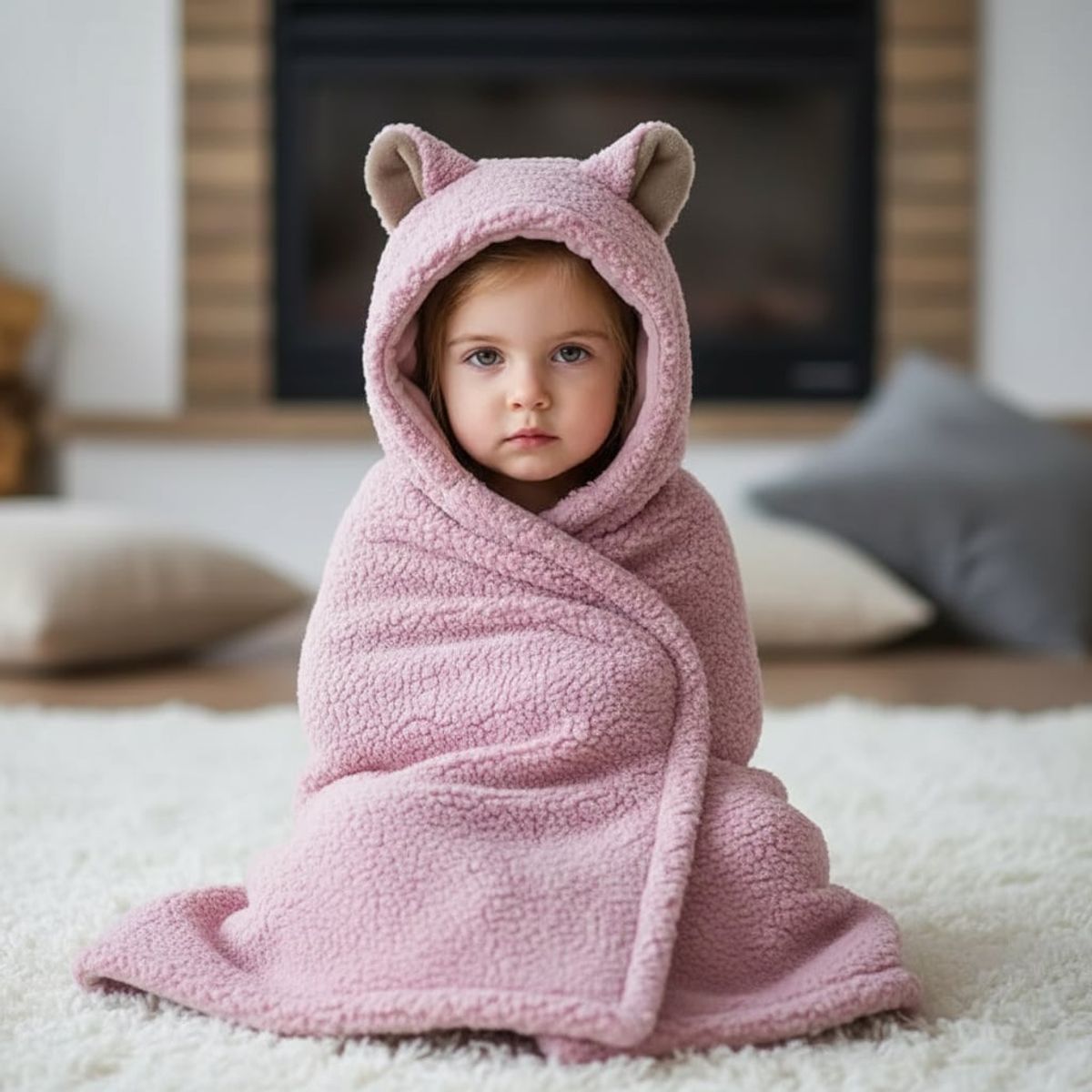 INFANTI - Frazada Poncho INFANTI Sherpa Rosado