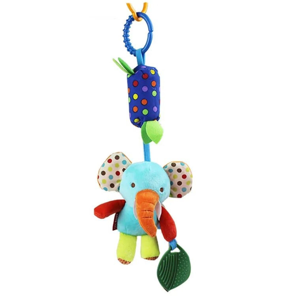 GENERICO - JUGUETE SONAJERO CON MORDEDOR ELEFANTE PARA BEBE