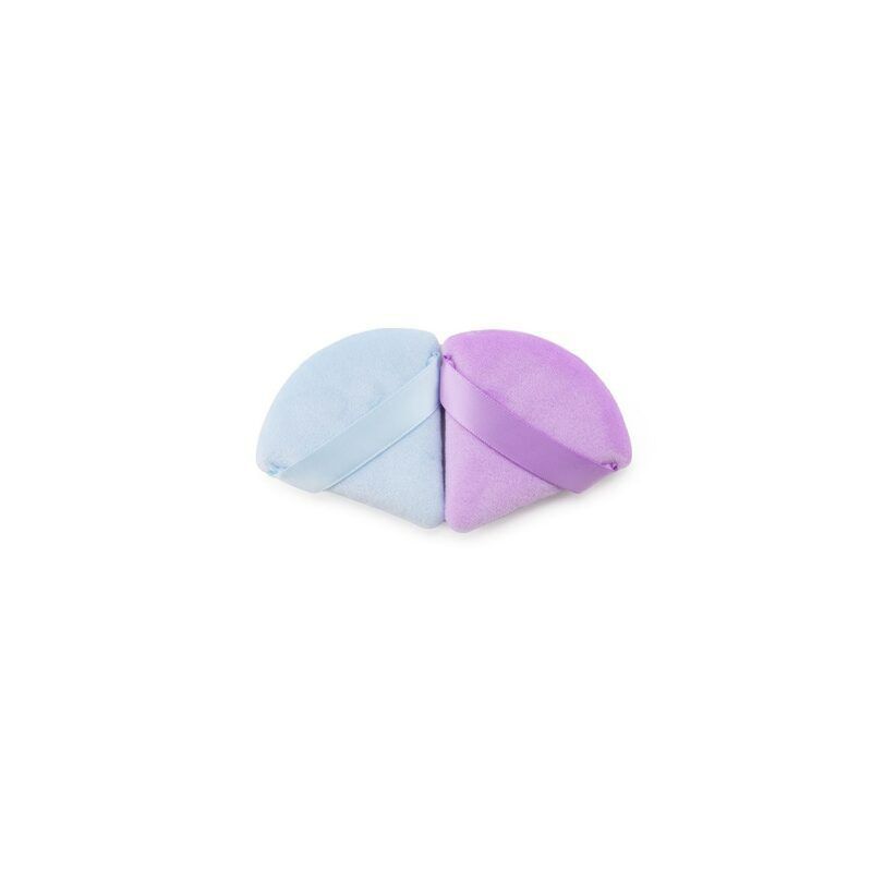 MAX BELLE - Mini Esponjas De Terciopelo Triangular Para Maquillaje Azul Y Morado
