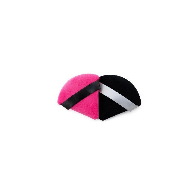 MAX BELLE - Mini Esponjas De Terciopelo Triangular Para Maquillaje Negro Y Fucsia