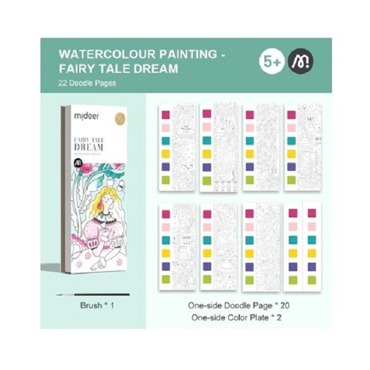 MIDEER - Libreta De Acuarelas Para Pintar Motivo Sueño de Hadas