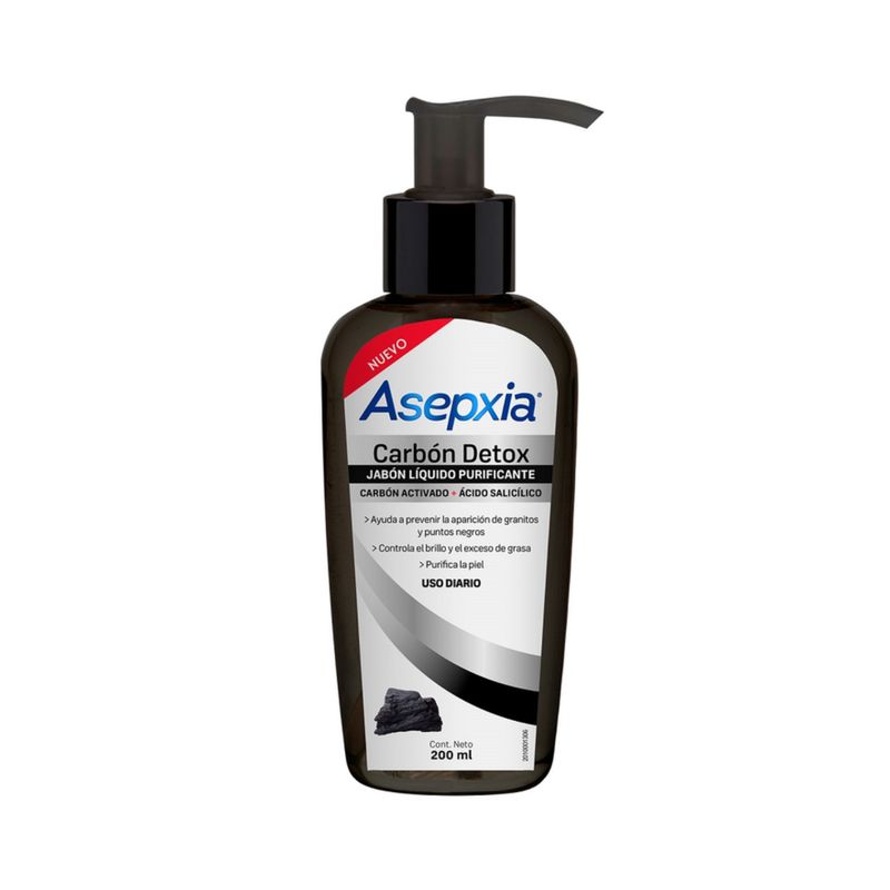 ASEPXIA - Jabón Líquido Purificante Asepxia Carbón 200 ML