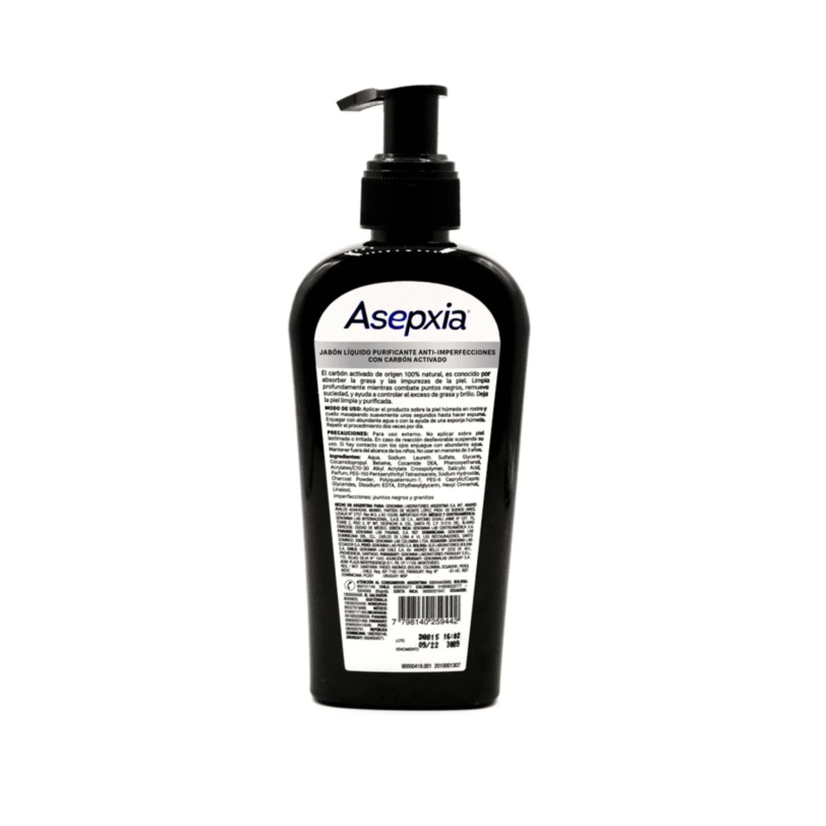 ASEPXIA - Jabón Líquido Purificante Asepxia Carbón 200 ML
