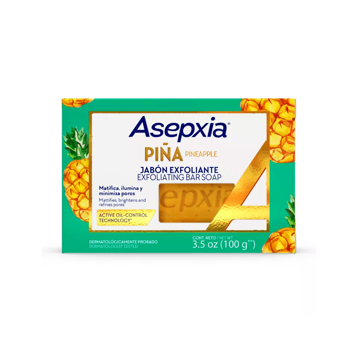 ASEPXIA - Jabón Asepxia Piña Exfoliante Barra 100 G