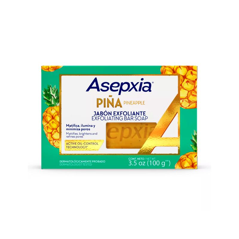 ASEPXIA - Jabón Asepxia Piña Exfoliante Barra 100 G