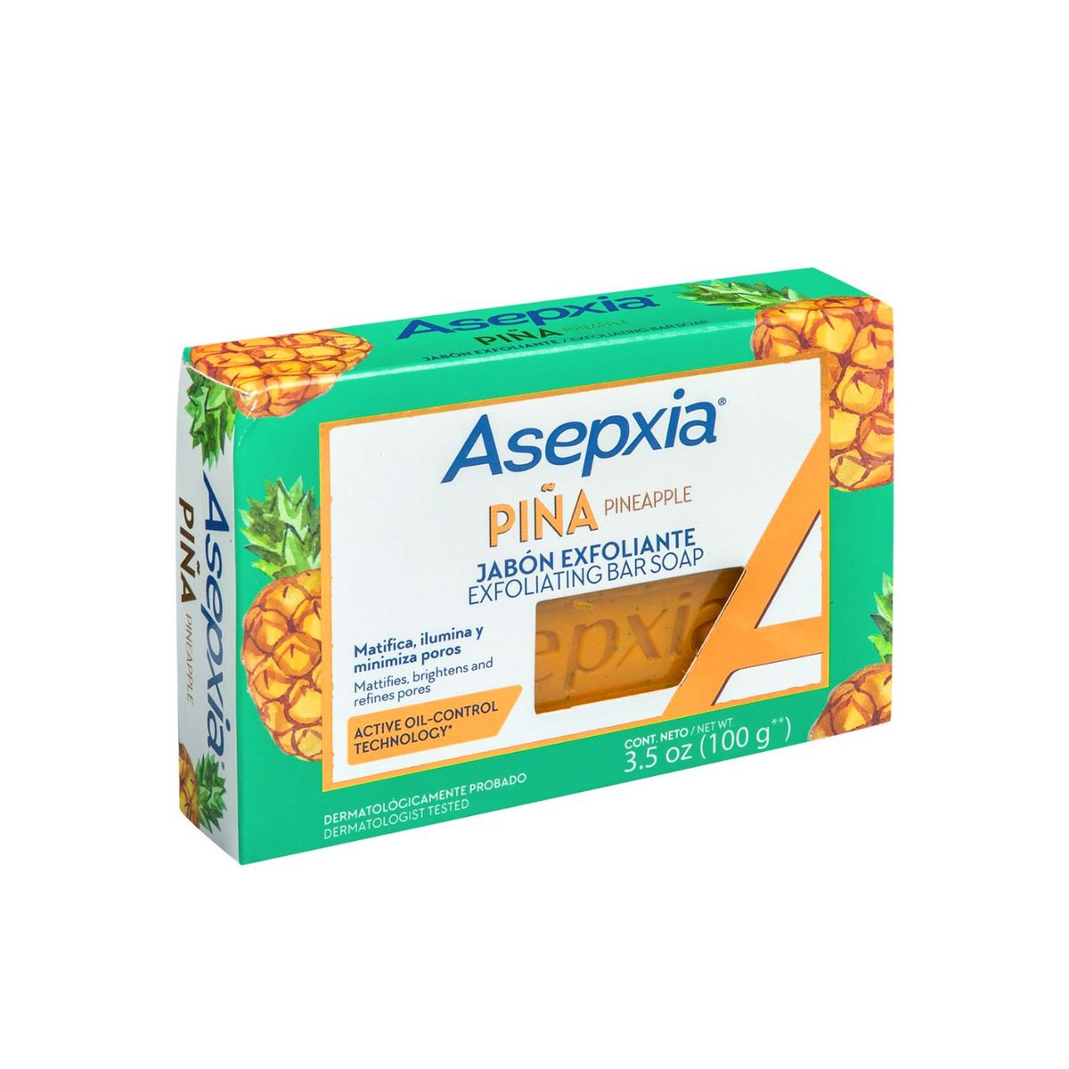 ASEPXIA - Jabón Asepxia Piña Exfoliante Barra 100 G