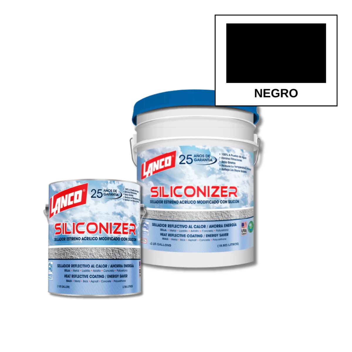 LANCO - Lanco Sellador De Techos Siliconizer Negro 1gl