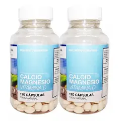 NATURAL FARM - Calcio + Magnesio + Vitamina D Nf 2 Frascos 240 Capsulas 2x120