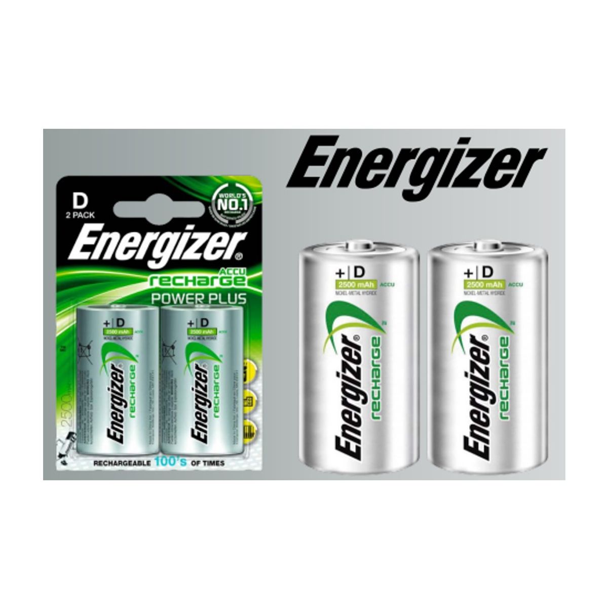 ENERGIZER - PILA RECARGABLE TIPO D 2500MAH