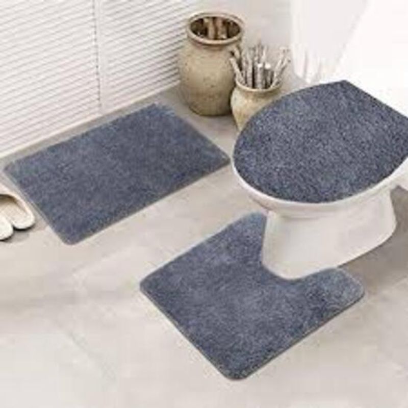 GENERICO - Set de Baño 3 Piezas Juego Completo Gris