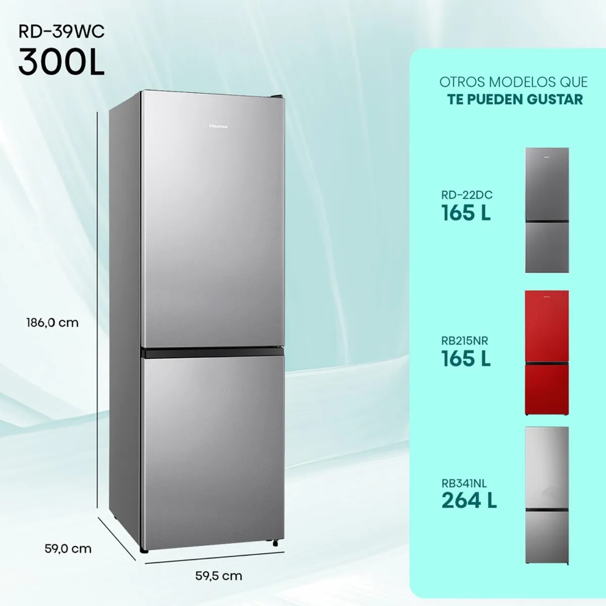 HISENSE - Refrigerador Bottom Freezer 300 Litros No Frost RD-39WC Hisense
