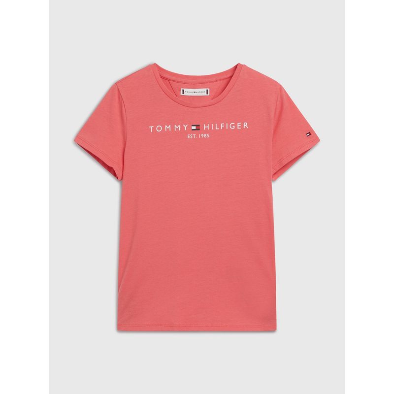 TOMMY HILFIGER - Polera Essential Organic Cotton Rosa Tommy Hilfiger
