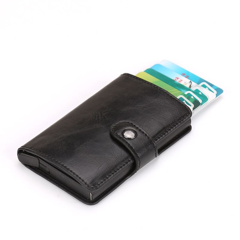 KUANGYE - Billetera Tarjetero Cuero Pu Minimalista Hombre Mujer