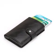 KUANGYE - Billetera Tarjetero Cuero Pu Minimalista Hombre Mujer